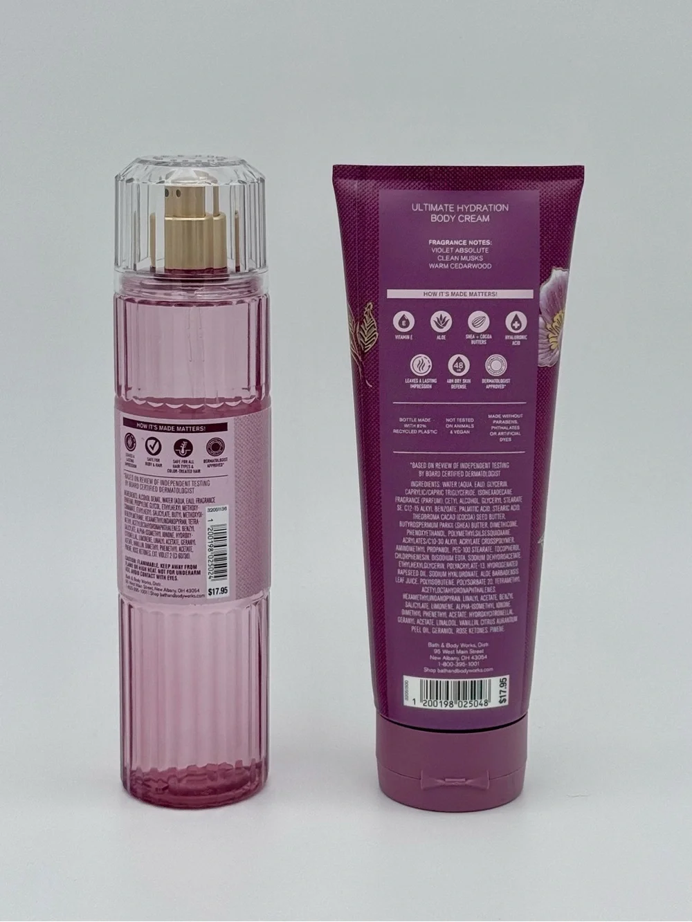Bath and Body Works Very Violet Body Cream Gift Set NWT